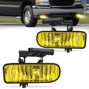 Nilight 1999 2000 2001 2002 GMC Sierra 1500 2500 2001 2002 Sierra 1500HD 2500HD 3500 2000 2001 2002 2003 2004 2005 2006 Amber Yukon Fog Light Assembly, Car Light, Auxiliary Lights