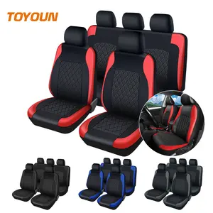 Full set of universal car protective covers, PU leather car seat seat covers, suitable for most cars, trucks, vans, SUVs, airbag compatible, car interior kit, car essential accessories supplies, gifts for girlfriend