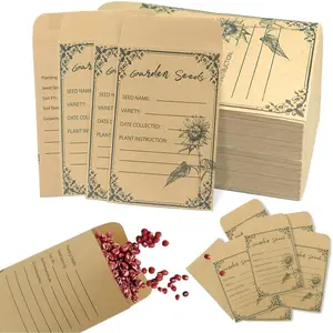 100 Pieces Seed Envelopes - Seed Packets Self Adhesive Sealing Small Seed Saving Envelopes for Storage 4.72 * 3.15 Inch for Collection Vegetable Plants Garden Seeds