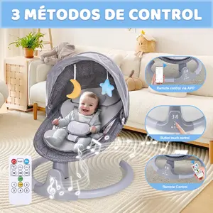 Comfortable Baby Rocker with Soothing Vibration Musical Detachable Toy for 0-6 Months Boys Remote Control via APP Button Touch Control larex  baby  swing electric Electric Swing boy girl