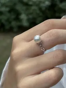 G027 S925 freshwater aurora Edison Pearl piggy nose ring (dedicated and shinny for man and woman 10-11mm)