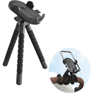 Portable 360° Rotation Cell Phone Holder Clamp for Baby Stroller Shopping Cart Golf Cart Push Cart Motorcycle Scooter ATV Boat Spin Bike Treadmill Handlebar