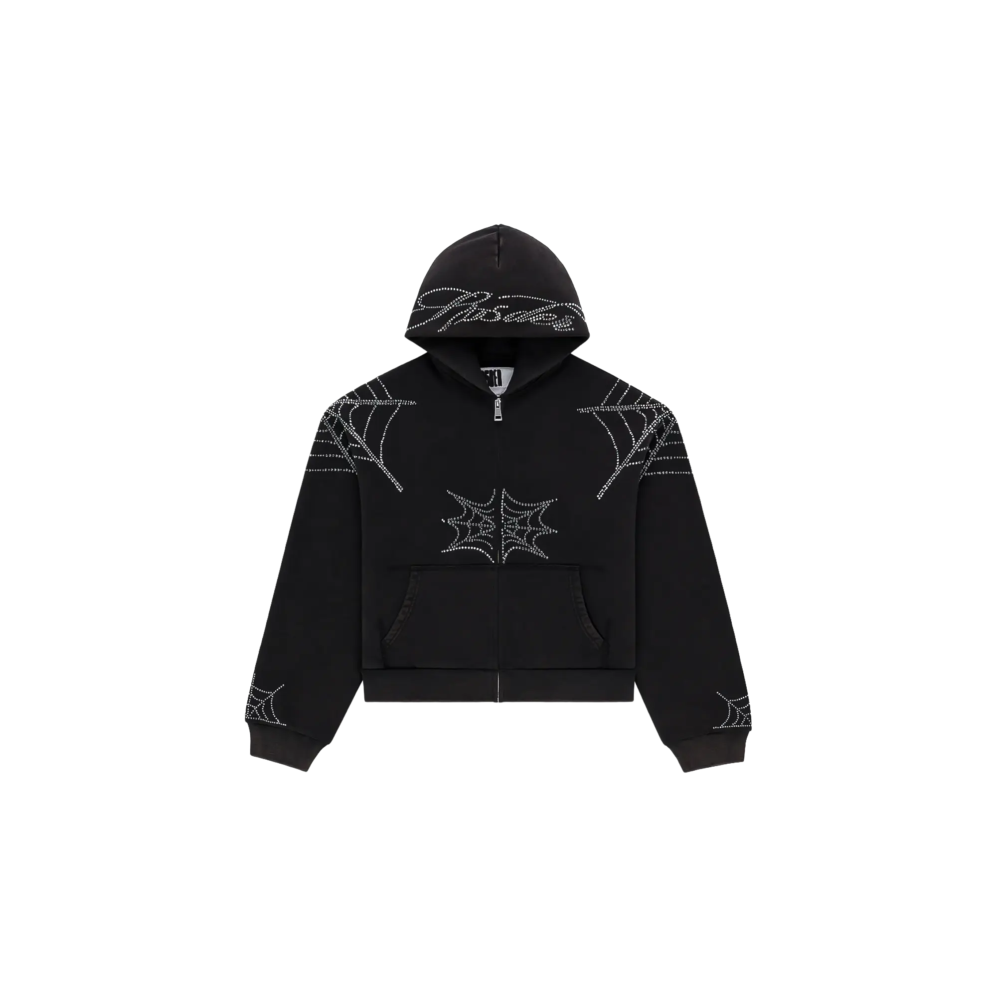 Rhinestone We Zip Hoodie "Black" SP5der397