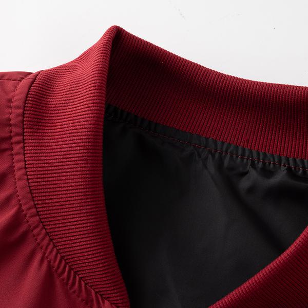 American Vintage Functional Stand Collar Baseball Jacket Men's Spring Autumn Winter Pilot Bomber Coat with 'New York' Embroidery