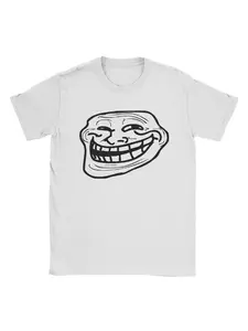 Creative Troll Face Memes Funny T-Shirt for Men Round Neck  T Shirt Comic Humor Short Sleeve Tees Printed Clothing
