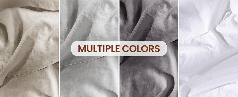 Shilucheng Linen Cotton  4 Piece Bed Sheet Set Rustic Farmhouse Style Soft Cotton Comfort Breathable Linen Texture Cooling for Hot Sleepers