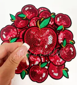 Red Apple Teach Sequins Patch Red Apple Teach Sequins Patch