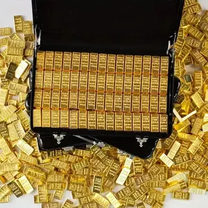 Mini Gold Bar Replica, 24k Plated Alloy Collectible, Home Office Decor Display Model, Investment Gift, Realistic Design