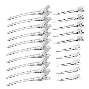 Professional Metal Sectioning Clips - 40 Pcs Metal Duck Billed Hair Clips for Styling Sectioning,Silver Hair Clips for Women Long Hair,Metal Alligator Curl Clips for Hair Roller,Salon,Bows DIY with Case