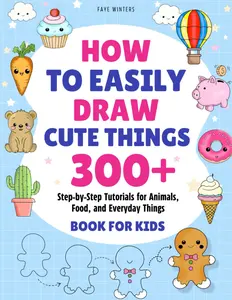 How To Easily Draw Cute Things: 300+ Step-by-Step Tutorials for Animals, Food, and Everyday Things - Book for Kids