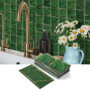 Self-Adhesive Wallpaper, Stone Pattern Design, Moisture Resistant, Kitchen & Bathroom Renovation, Room Decoration, 16/32 Sheets Pack