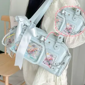 Star Chain Y2k Harajuku Shoulder Itabag Blue Lolita Girl Pain Bags Transparent Japanese Crossbody Bag New Concert Korean Handbag
