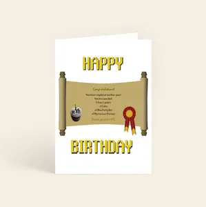 RuneScape Birthday Achievement Scroll Greeting Card OSRS High Quality Anniversary Christmas Invitation Couple Gift Shirt Merch OldSchool