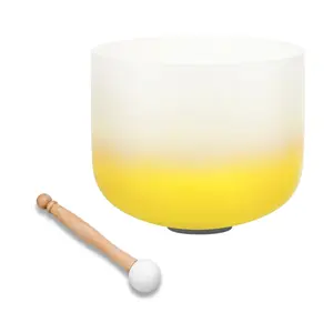 432hz 10 inch E NOTE Quartz Crystal Singing Bowl Aria Gradient Design For Mindfulness Meditation Yoga Sound Bath