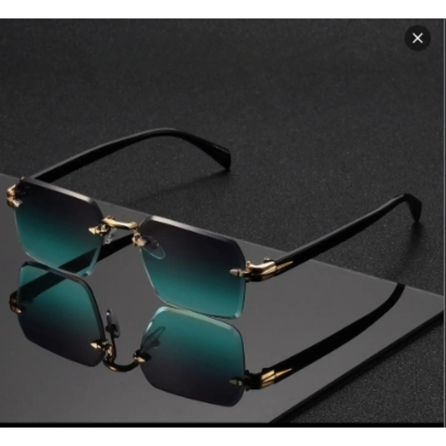 Must-Have! Retro Rectangle Rimless Sunglasses Men Women  display picture 3