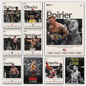 Famous Inspirational Boxer Posters Sports Fighter Motivational Boxing Prints Canvas Painting Wall Pictures Home Boy's Room Decor