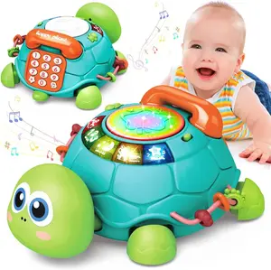 Baby Toys 6 to 12 Months, Musical Turtle Crawling Infant Toys, Early Learning Educational Toy with Light & Sound, Christmas Birthday Gifts for Boy Girl 7 8 9 10 11 Month 0-1 Year Old
