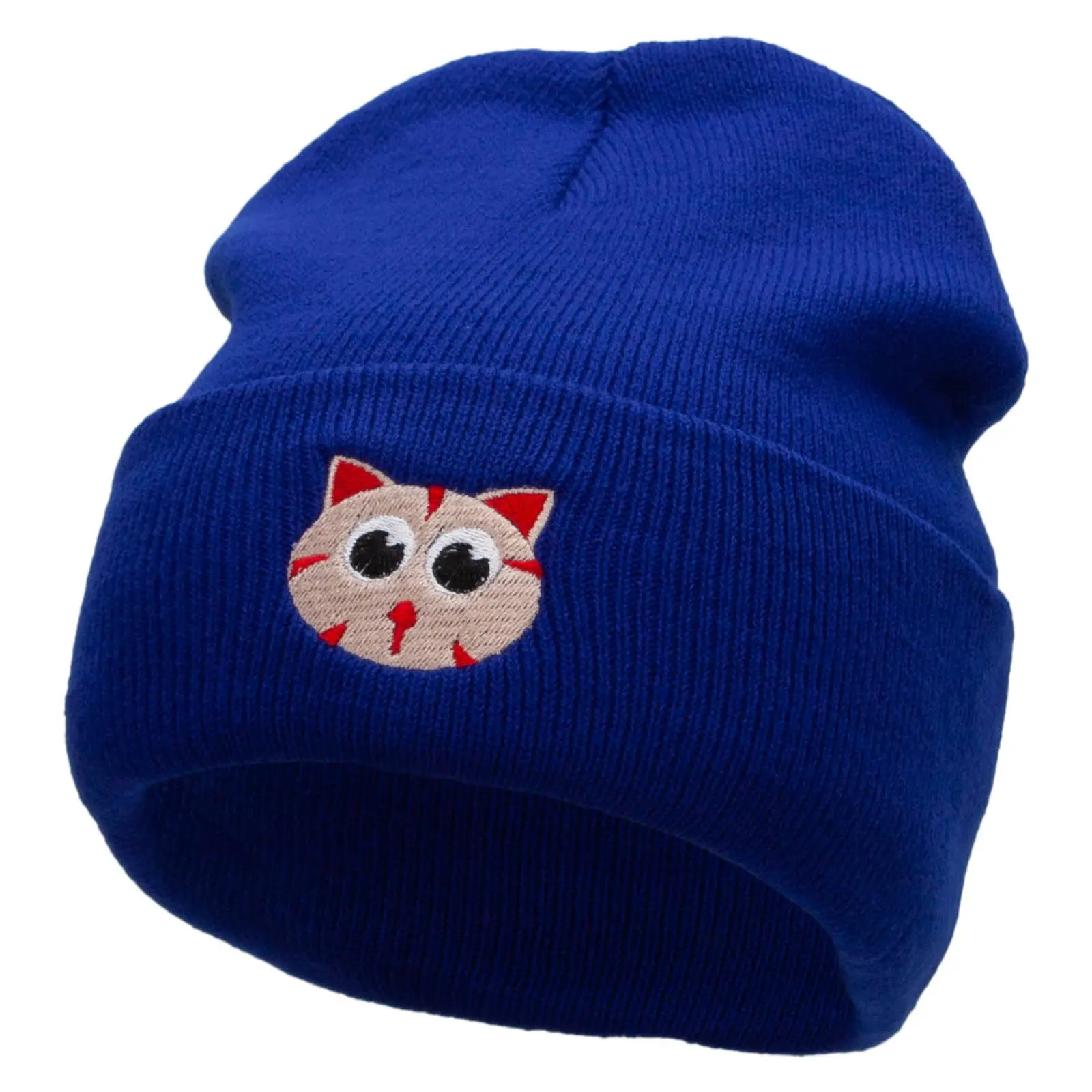 Kitty Embroidered 12 Inch Long Knitted Beanie
