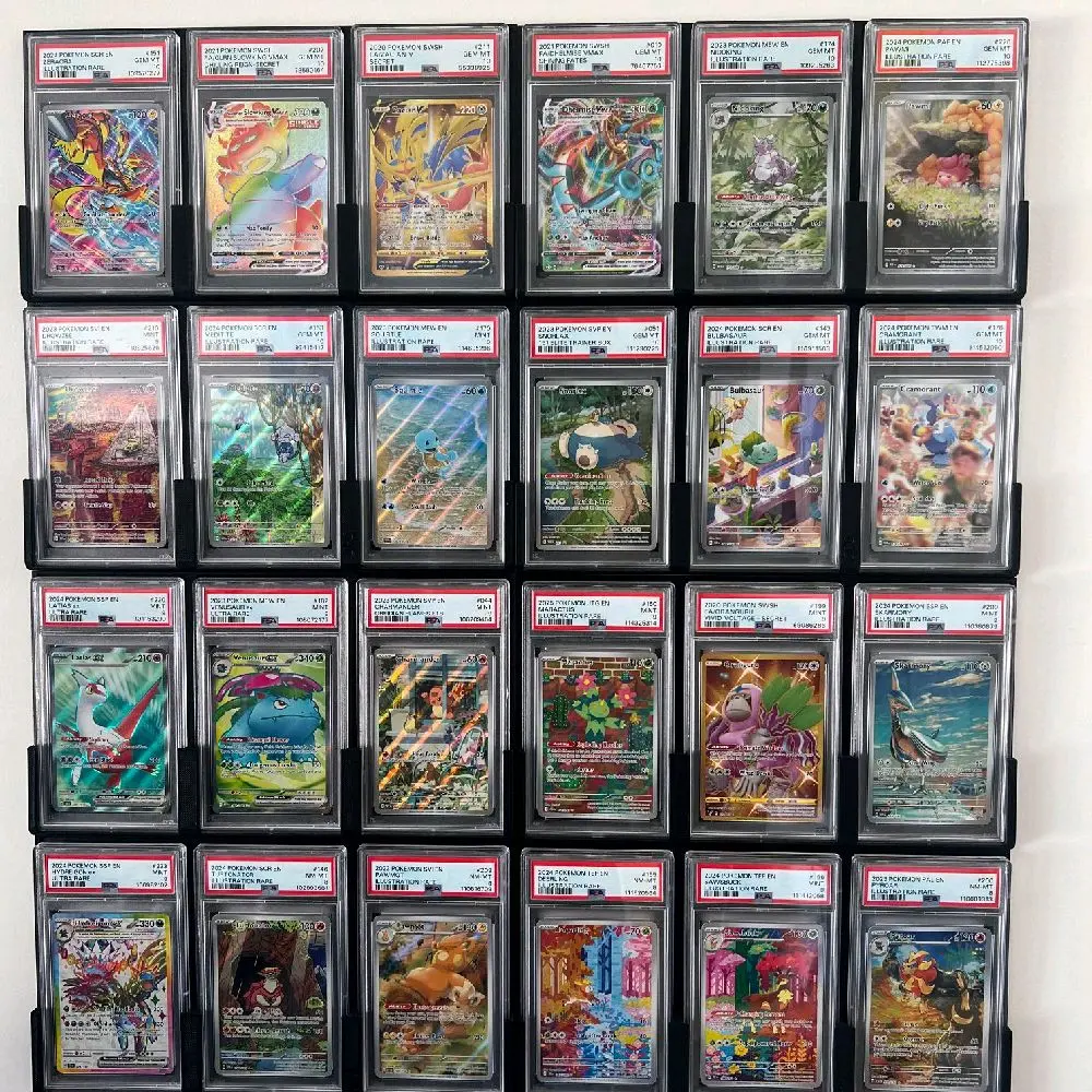 graded card collection Amazon.com: 5-Tier Trading Card Display,Large Capacity Card Display Stand  with 8-Row Storage & 8 Stoppers + Dividers,Wooden Graded Card Display Holds  200+ PSA BGS SGC Slabs for Sports Card and Game Card