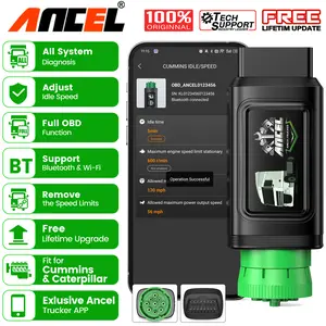 ANCEL HD200 Bluetooth Heavy Duty Truck Scanner, Speed Limit Reset Tool for Cummins & Caterpillar Engines Diesel Diagnostic Tool, All System 2 In 1 HDOBD & OBD2 Truck & Car Code Reader, Lifetime Free Updates, Auto Automotive Vehicle Repair  Tool