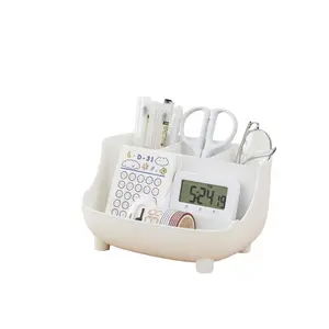 Multifunctional Large Capacity Desktop Organizer, Makeup & Stationery Storage Box with Multiple Compartments, Dustproof Portable Case for Dorm, Office, School Supplies