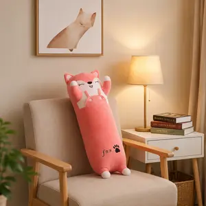 CHUBBYJOY 20in Soft Plush Stuffed Fox Body Pillow, PP Cotton Filled Fun Toy for Kids, Cute Animal Hugging Cushion for Sleeping, Birthday Gift & House Decoration