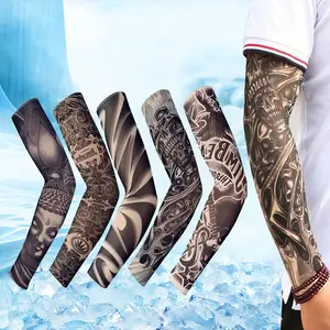 6PCS Cooling Tattoo Art Arm Sleeves Cover UV Sun Protection Sport Outdoor activities Set Temporary Fake Tattoo Sleeves for Men Women with Designs of Skull, Dragon, Rose, Koi Fish, Wolf, Buddha, Tribal, Outdoorfun
