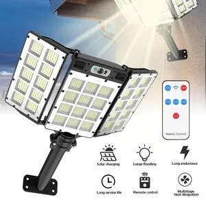 Solar Flood Lights, RemoteControl, lP65 Waterproof 3 Brightness Modes, Motion Sensor, Super Bright Outdoor Security Lights