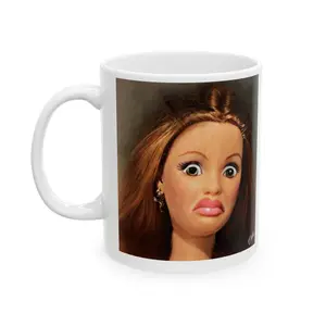 Barbie Disgusted Doll Face Funny Coffee Mug - bbe10002