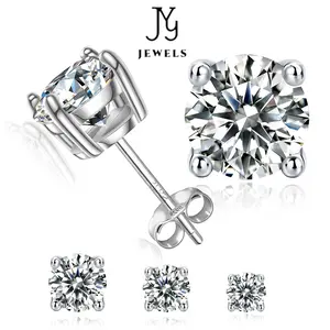 【JYJZZ119】(Seraphic Bliss) Synthetic Moissanite S925 0.3-1 CT Classic Four Claw Earrings, Birthday, Anniversary Gifts for Men and Women，Christmas Gift