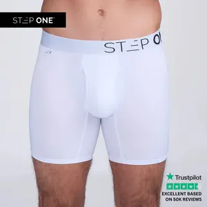 Step One Men's Boxer Brief Fly - Snowballs, Anti-Chafe, Breathable Bamboo Fabric, UltraGlyde Panels, Hidden Elastic Pouch, Premium Underwear, Athletic Daily wear