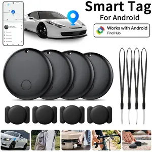 4-Pack Smarttag Google Tracker, Bluetooth-compatible Tag Find HUB Device, Key Wallet Luggage Pet Item Locator, Precision Tracking for Android Phones, Plastic Durable Compact Size GPS Tracking Find My Device