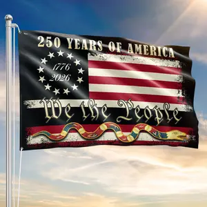 We The People 1776 - 2026 House Flag, 250th Semiquincentennial Flag, 4th Of July 1776-2026 Commemorative Decorative Flag, US Birthday Outdoor, Independence Day Gifts