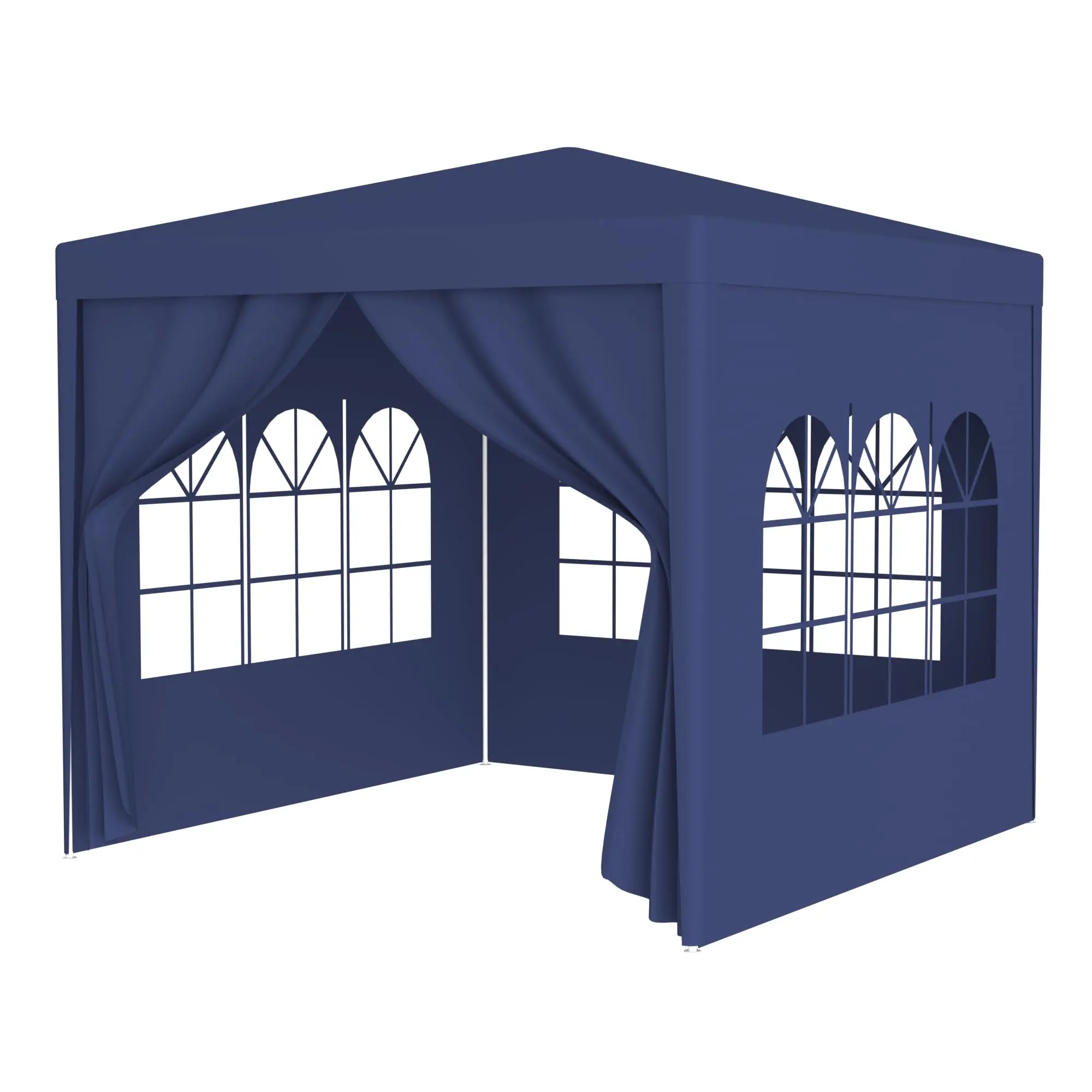 Portable 10x10 Party Tent, Waterproof Metal Gazebo with 4 Sidewalls and Zipper Door, Tool-Free Shelter for Outdoor Events & Weddings, Transparent Windows, Sports, Detachable Walls, Stake Base, Iron & Pe, Approx. 10Ppl, Standard, (10 X 10 X 8.5)’ / (300 X