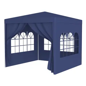 10x10 Pop Up Canopy Tent with 4 Removable Sidewalls, Outdoor Heavy Duty Gazebo Wedding Canopy, Tents for Party, Exhibition, Picnic (Blue)
