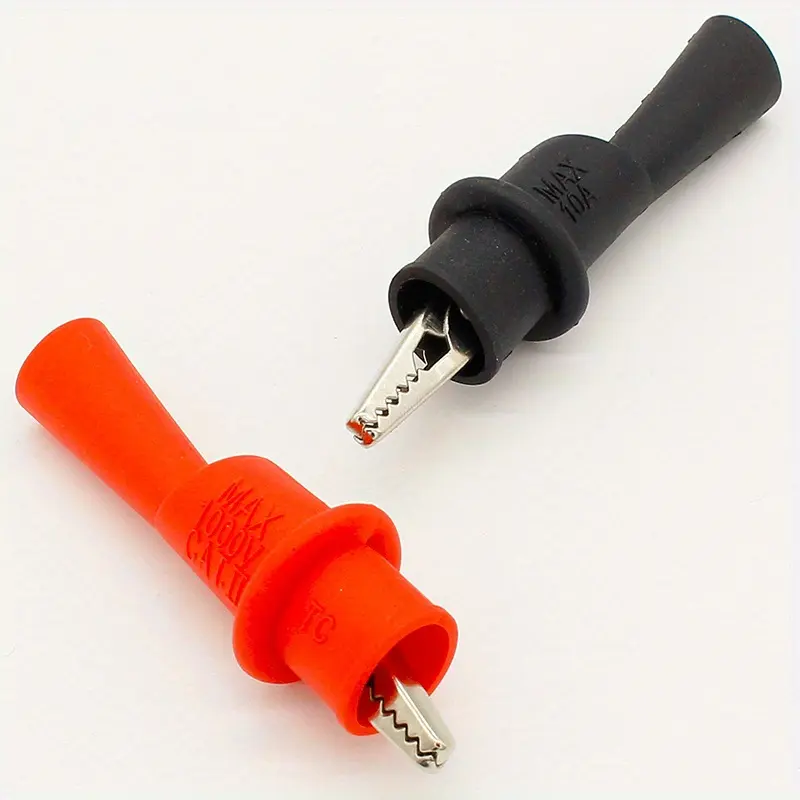 2 Pairs Alligator Test Clips for Multimeter Probes, Durable Crocodile Clamps for Electrical Testing, Essential Tool Accessories
