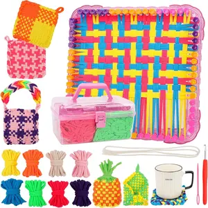 Weaving Loom Kit Toys Crafts Arts and Crafts for Girls Ages 6-8-12 Potholder Loops Toys for Girls and Adults - Knitting Loom Set Pot Holder Weaving Kits and Birthday Gifts for 7 9 10 11