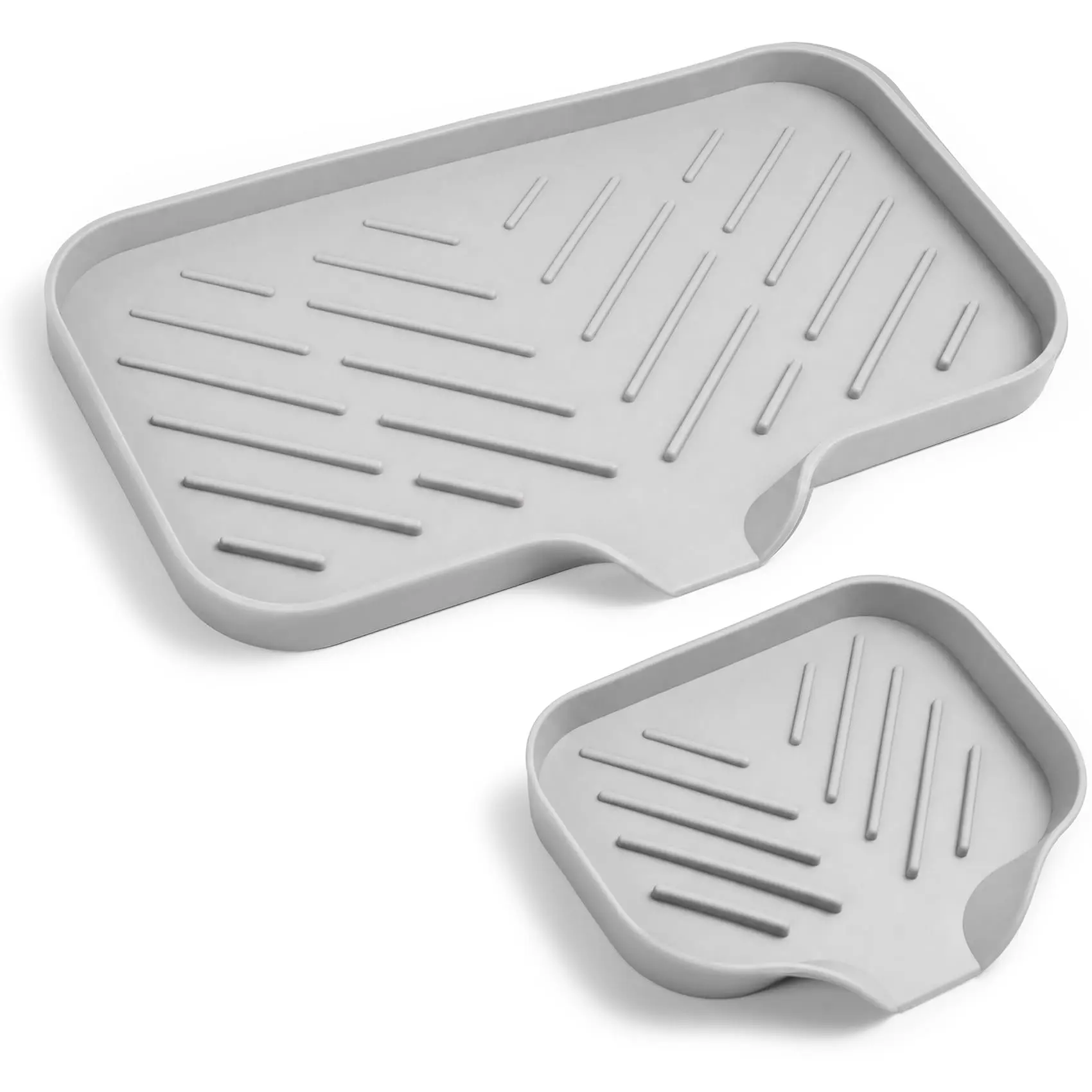 2 PCS Silicone Soap Dish with Drain, Soap Holder Sponge Drain Rack, Self-Draining Sink Organizer Tray for Kitchen & Bathroom