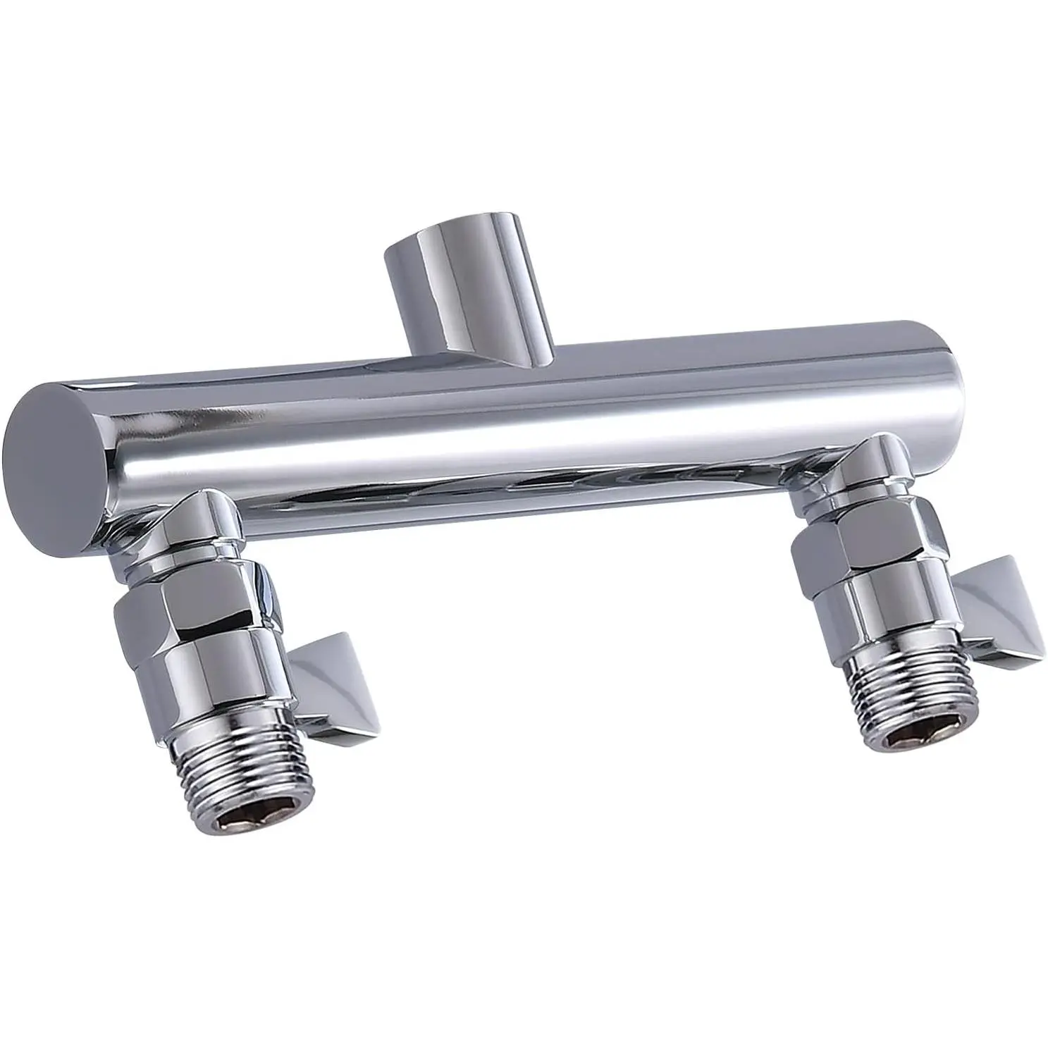 Double Outlet Shower Manifold with Shut Off Valve,Suitable for Dual Sprayer Showering System,Chrome,STC03