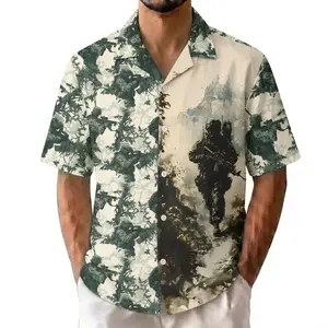 Hot Summer 2026 Men’s Tactical Soldier Camo Hawaiian Shirt, Military Adventure Summer Button Up