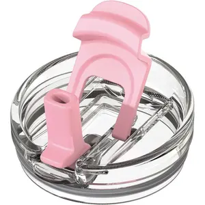 Replacement Lid for 50 oz & 40 oz Reduce Tumbler, Fit for 42 oz, 35 oz, 30 oz Yeti Rambler Tumbler, Leakproof 2-in-1 Flip Straw Lid, Press-in, Fit for Hydrapeak 40 oz Tumbler, Pink