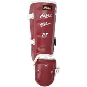 Alec Bohm Philadelphia Phillies Autographed Game-Used Maroon Belgard Leg Guard from the 2025 MLB Season - NF70450446 - Fanatics Authentic Certified