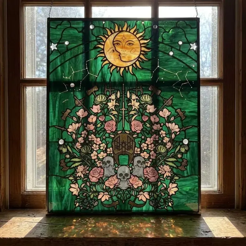 Even in Arcadia Sleep Token green and gold aesthetic Acrylic Suncatcher Home Decor