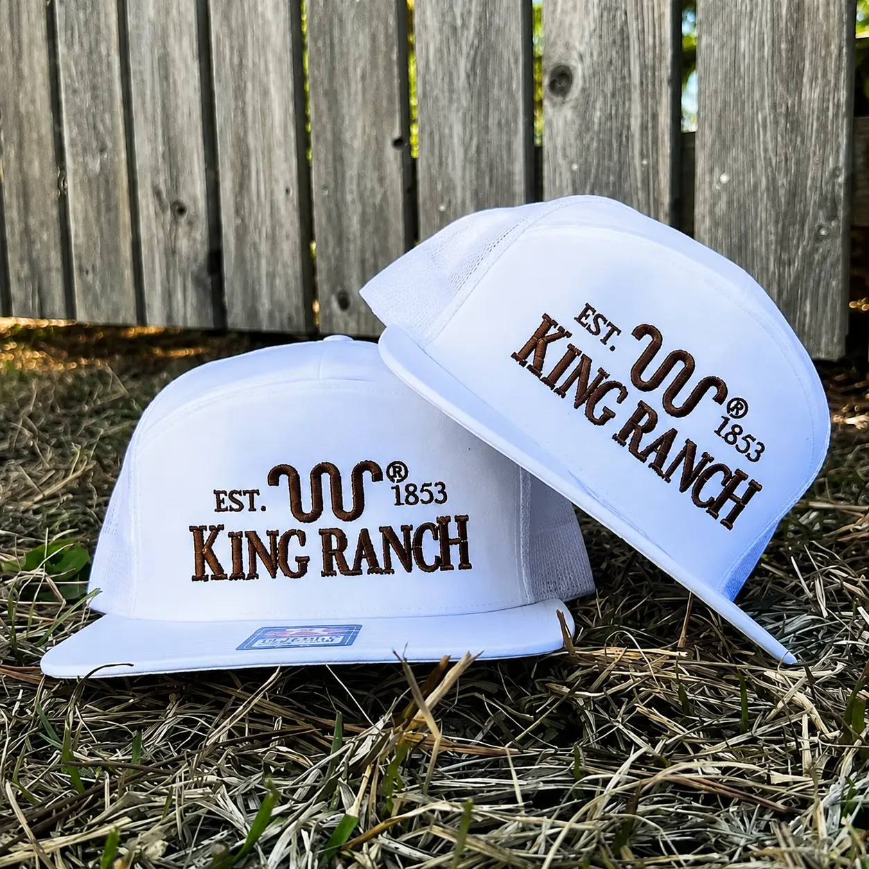 King Ranch Western Trucker Cap | Flat Bill Mesh Hat | Hunting Fishing Ranch Style