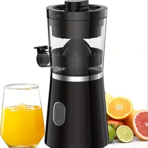 Citrus Juicer, Full-Automatic Orange Juicer Squeezer for Orange, Lemon, Grapefruit, Citrus Juicer with Cleaning Brush, Easy to Clean And Use (Black)