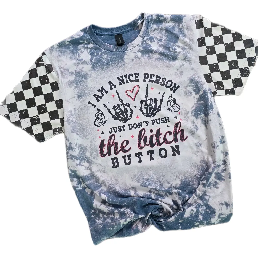 I'm A Nice Person Sublimation Bleached Tee for Women - Casual and Comfortable Tshirt Soft