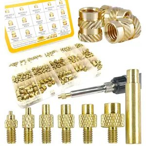 3D Printing Brass Nuts Threaded Inserts M2 M2.5 M3 M4 M5 M6 Female Thread Metric Knurled Nuts Assortment Kit Brass Heat Set Insert for Plastic and 3D Components