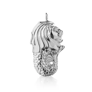 Merlion Charm Singapore Silver