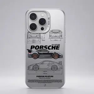 Porsche 911 GT3 RS pattern Aesthetic Pattern IMD Casing For iphone 17 16 15 14 13 12 11 X XS PRO MAX SAMSUNG GALAXY S21 S22 S23 S24 S25 S26 FE ULTRA PLUS Gradient Hard TPU PET PC Black Silver Gift Shockproof Luxury Protector Phone Cases Cover