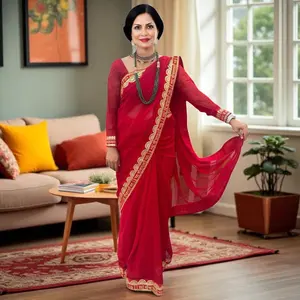 Ready to wear Sada Saubhagyavati sari with blouse.
